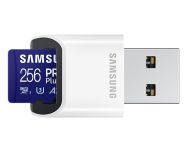 Памет Samsung 256GB micro SD Card PRO Plus with USB Reader, UHS-I, Read 180MB/s - Write 130MB/s