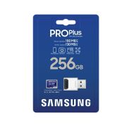 Памет Samsung 256GB micro SD Card PRO Plus with USB Reader, UHS-I, Read 180MB/s - Write 130MB/s