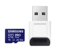 Памет Samsung 512GB micro SD Card PRO Plus with USB Reader, UHS-I, Read 180MB/s - Write 130MB/s