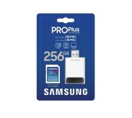 Памет Samsung 256GB SD PRO Plus + USB Reader, Class10, Read 180MB/s - Write 130MB/s