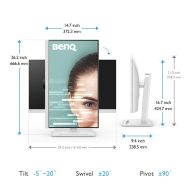 Монитор BenQ GW2790QT 27" IPS, 5ms, QHD 2560x1440, 75Hz, 99% sRGB, Eye Reminder, Flicker-free, LBL, B.I. Gen2, ePaper, 1000:1, 20M:1 DCR, 8 bit, 350cd/m2,HDMI,DP, USB-C 60W, Daisy Chain, 3xUSB 3.2, 2Wx2, HAdj. Stand 110mm, Headph. jack, Line In,Tilt, VESA