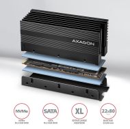 Cooler for M.2 SSD, passive, alum.,AXAGON CLR-M2XL