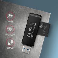 Cardreader USB3-A, SD/Micro SD, AXAGON CRE-S2N