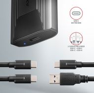 Ext case USB3 C-to-M.2 NVMe, AXAGON EEM2-GTSA Alum