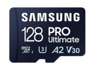 Памет Samsung 128GB micro SD Card PRO Ultimate with Adapter , UHS-I, Read 200MB/s - Write 130MB/s, U3, V30, A2