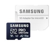 Памет Samsung 512GB micro SD Card PRO Ultimate with Adapter , UHS-I, Read 200MB/s - Write 130MB/s, U3, V30, A2