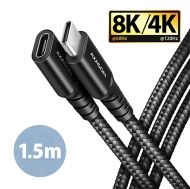 Cable USB3 C-C, M/F,8K,1.5m,AXAGON BUCM32-CF15AB