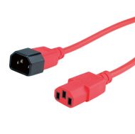 Power cable C14 to C13 ext., 1.8m, red, 19.08.1520