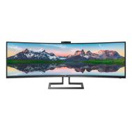 Монитор Philips 499P9H, 49" 32:9 Super Wide Curved 1800R VA LED, 5120x1440@60Hz, HDR 400, 5ms, 3000:1, 80M:1 DCR, 450 cd/m2, Web cam,Tilt, Swivel, Heigh Adjust, HDMI, DP, Headphone Out, Speakers, USB-C/USB 3.1, RJ45, Black