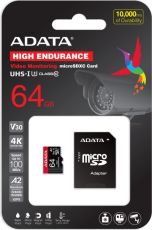 Памет ADATA 64GB MicroSDXC UHS-I U3 V30S High (with adapter)