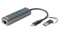 Адаптер D-Link USB-C/USB to Gigabit Ethernet Adapter with 3 USB 3.0 Ports
