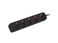 Разклонител Lanberg power strip 3m, 5 sockets, french quality-grade copper cable, black