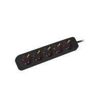 Разклонител Lanberg power strip 1.5m, 5 sockets, french quality-grade copper cable, black