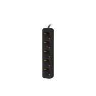 Разклонител Lanberg power strip 1.5m, 5 sockets, french quality-grade copper cable, black