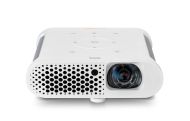 Мултимедиен проектор BenQ GS1 Portable, DLP, LED, 720p (1280x720), 100 000:1, 300 ANSI Lumens, 80"@1.4m, HDMI, USB reader, microSD reader, Keystone, WiFi, BT 4.0, Speakers 2x2W, Amazon Alexa, 8000mAh Battery, 3D Ready, 0.57 kg, White