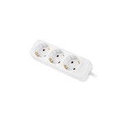 Разклонител Lanberg power strip 1.5m, 3 sockets, french quality-grade copper cable, white
