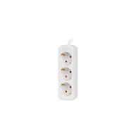 Разклонител Lanberg power strip 1.5m, 3 sockets, french quality-grade copper cable, white