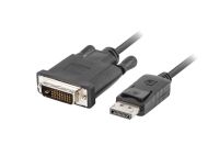 Кабел Lanberg display port (M) V1.2-> DVI-D (M) (24+1) cable 3m, dual link, black