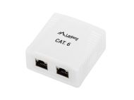 Конектор Lanberg surface-mount box CAT.6 FTP shielded 2X RJ45, white