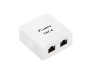 Конектор Lanberg surface-mount box CAT.6 FTP shielded 2X RJ45, white