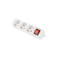 Разклонител Lanberg power strip 1.5m, 3 sockets, french with circuit breaker quality-grade copper cable, white