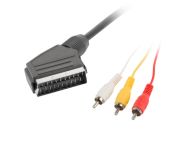 Кабел Lanberg cable SCART (EURO)-RCA x3 1.8m