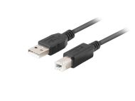 Кабел Lanberg Cable USB-A(M)->USB-B(M) 2.0 Ferrite 1M Box Black