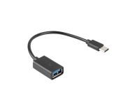 Адаптер Lanberg adapter USB-C(m) 2.0 -> USB-A(f) cable 15cm OTG, black