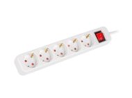 Разклонител Lanberg power strip 3m 5x Schuko outlets with circuit breaker quality-grade copper cable, white