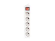 Разклонител Lanberg power strip 3m 5x Schuko outlets with circuit breaker quality-grade copper cable, white