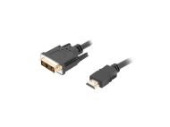 Кабел Lanberg HDMI (M) -> DVI-D(M)(18+1) cable 7.5m, single link with gold-plated connectors, black