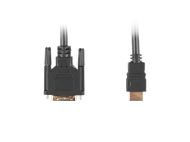 Кабел Lanberg HDMI (M) -> DVI-D(M)(18+1) cable 7.5m, single link with gold-plated connectors, black
