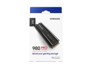 Твърд диск Samsung SSD 980 PRO Heatsink 2TB Int. PCIe Gen 4.0 x4 NVMe 1.3c, V-NAND 3bit MLC, Read up to 7000 MB/s, Write up to 5100 MB/s, Elpis Controller, Cache Memory 2GB DDR4