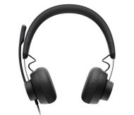 Слушалки Logitech Zone Wired USB Headset, UC, Noise-cancelling Microphone, Flexible Mic, Passive Noise Isolation, Inline controls, USB-C & USB-A, Graphite