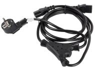 Кабел Lanberg CEE 7/7 -> 2X IEC 320 C13 power cord 2m VDE, black