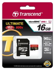 Памет Transcend 16GB micro SDHC UHS-I Ultimate (with adapter, Class 10)