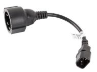 Кабел Lanberg extension power supply cable IEC 320 C14 -> Schuko (F) 20cm, black