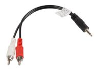 Кабел Lanberg mini jack 3.5mm (M) 3 pin -> 2X RCA (chinch) (M) cable 0.2m