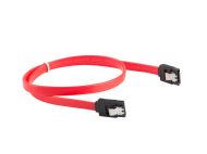 Кабел Lanberg SATA DATA III (6GB/S) F/F cable 50cm metal clips, red