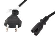 Кабел Lanberg CEE 7/16 -> IEC 320 C7 EURO (RADIO) power cord 1.8m VDE, black