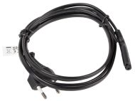 Кабел Lanberg CEE 7/16 -> IEC 320 C7 EURO (RADIO) power cord 1.8m VDE, black