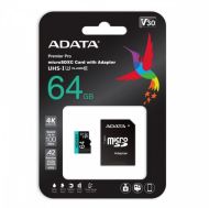Памет ADATA 64GB MicroSDXC UHS-I U3 V30S (with adapter)