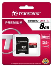 Памет Transcend 8GB micro SDHC UHS-I Premium (with adapter, Class 10)