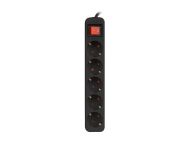 Разклонител Lanberg power strip 3m, 5 sockets, french with circuit breaker quality-grade copper cable, black