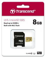 Памет Transcend 8GB micro SD UHS-I U3 (with adapter), MLC