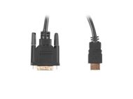 Кабел Lanberg HDMI (M) -> DVI-D (M) (24+1) cable 1.8m, dual link, with gold-plated 4K connectors, black