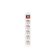Разклонител Lanberg power strip 1.5m, 5 sockets, french with circuit breaker quality-grade copper cable, white