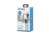 Кабел Lanberg USB-A (M) -> USB-B (M) 2.0 cable 3m, black ferrite