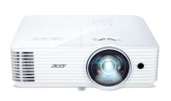 Мултимедиен проектор Acer Projector S1286H, DLP, Short Throw, XGA (1024x768), 3500 ANSI Lumens, 20000:1, 3D, HDMI, VGA, RCA, Audio in, Audio out, VGA out, DC Out (5V/1A, USB-A), Speaker 16W, Bluelight Shield, 3.1kg, White