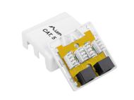 Конектор Lanberg surface-mount box CAT.5e UTP UNshielded 2X RJ45, white